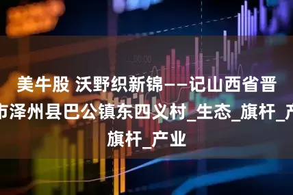 美牛股 沃野织新锦——记山西省晋城市泽州县巴公镇东四义村_生态_旗杆_产业
